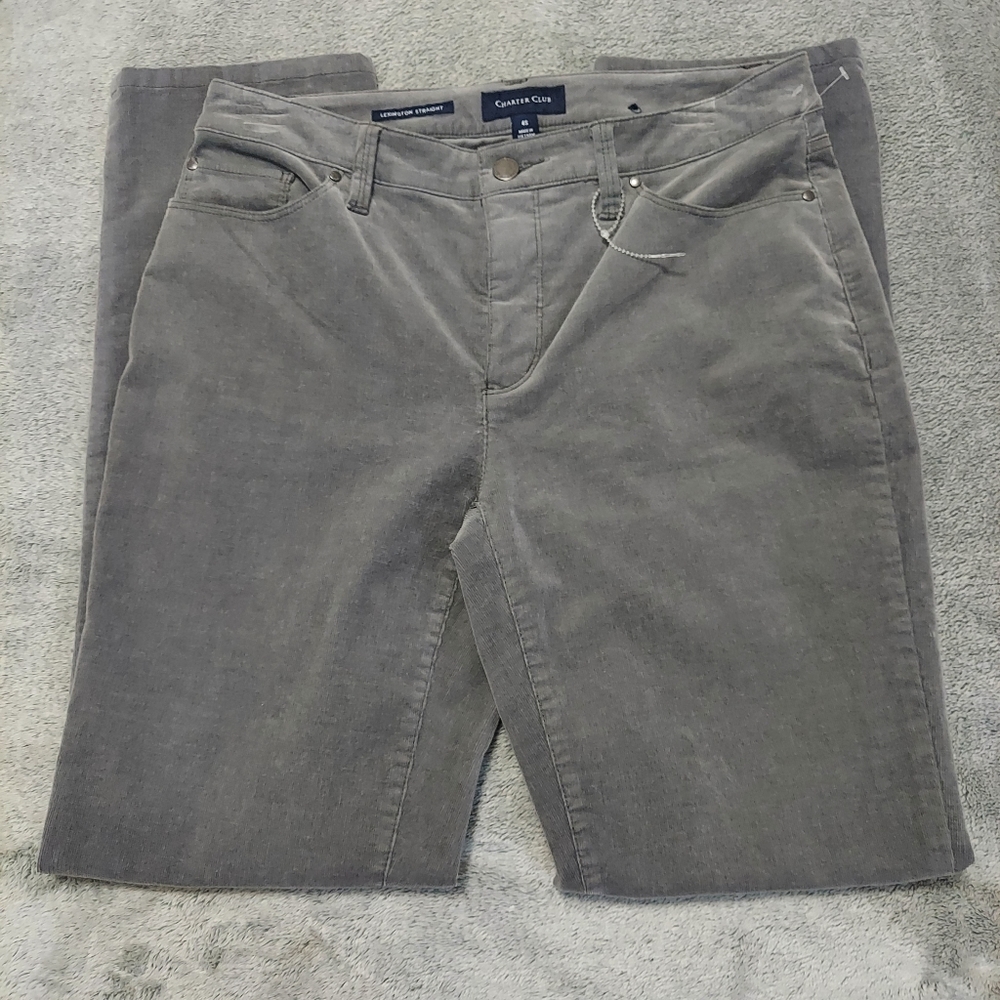 NWOT Charter Club Grey Corduroy Jeans